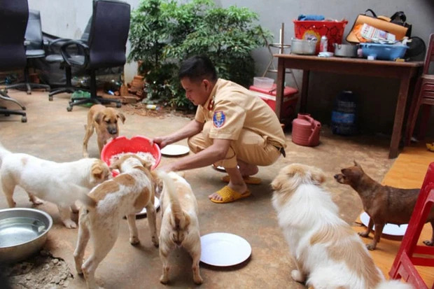 VietnamNewsVNS's tweet photo. The police lieutenant who has saved 60 dogs from the streets

https://t.co/FPsouhKRyl https://t.co/piat2kk3U2