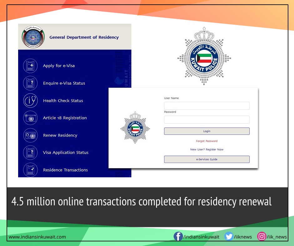 IIKNews's tweet photo. 4.5 million online transactions completed for residency renewal......
Read more at: https://t.co/FnxZ6HdM9F
#kuwaitresidency https://t.co/eNbjbRlomS
