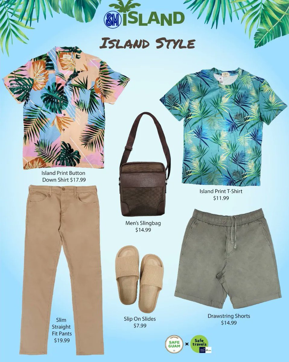 smislandguam's tweet photo. Hada Adai &amp; Happy Tuesday SM Islanders! 

Visit the men's section today in #SMIsland store to see more of these casual styles, fitness essentials &amp; beach must haves! 
#mensfashion #menswear #mensaccessories #mensfootwear #smislandstore #GuamUSA https://t.co/9Otn6Su5gy
