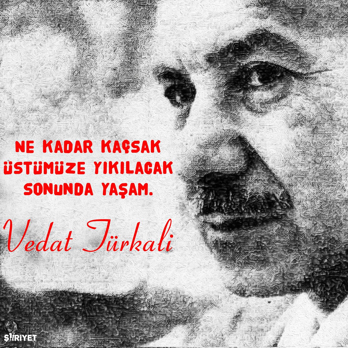 ...

Ne kadar kaçsak
üstümüze yıkılacak sonunda yaşam.

#VedatTürkali