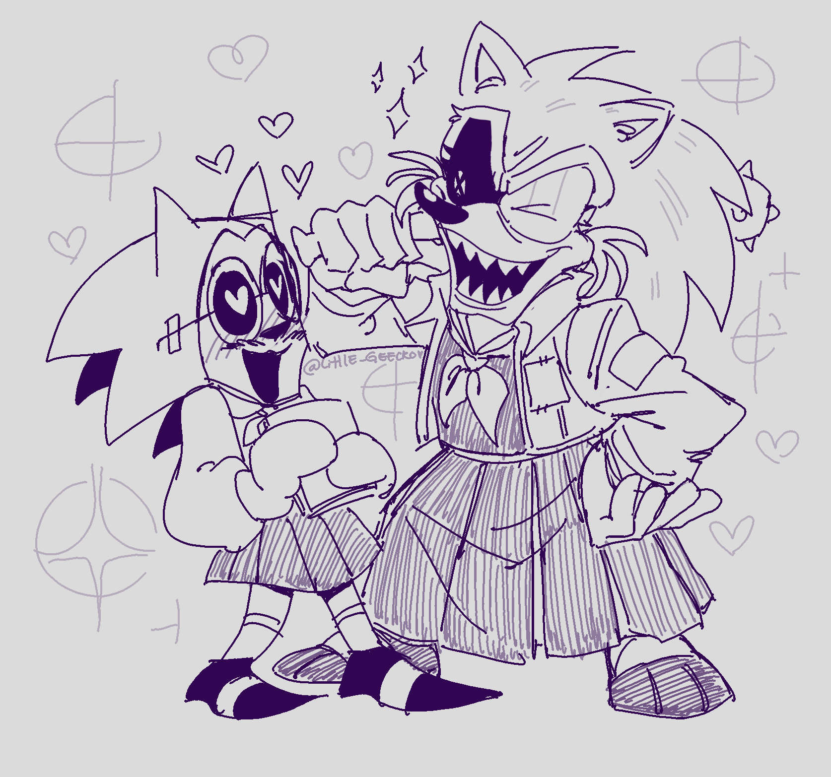 Majin Sonic and Lord X 