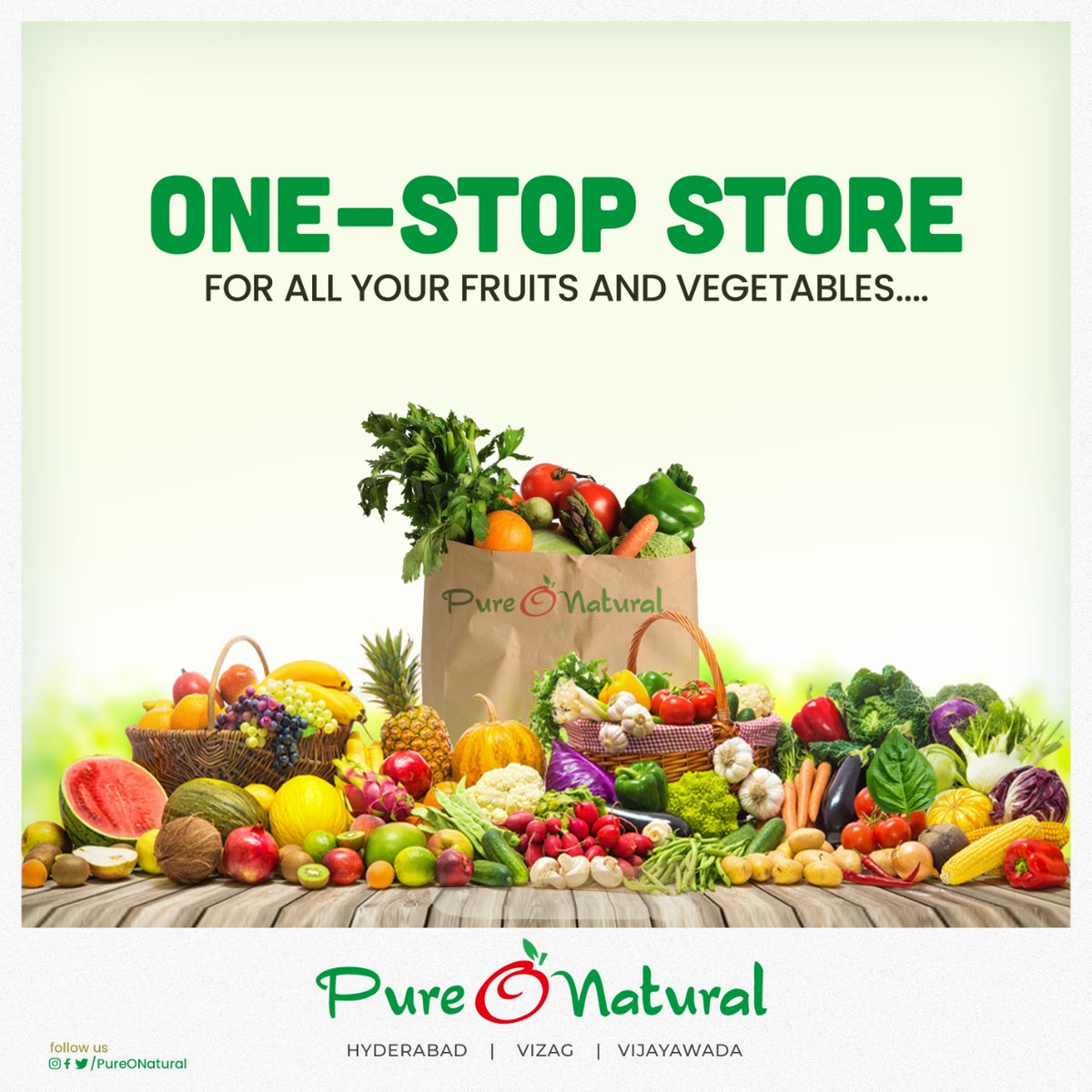 PureONatural_'s tweet image. One-Stop store where you can find freshest and ripest fruits and vegetables!!!

#PureONatural #Fruits #Vegetables #Hyderabad #Vizag #Vijayawada