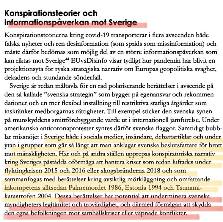 GostaBroholmer's tweet photo. Ett konkret exempel pĂ„ MSBs defn av âinformationspĂ„verkanâ !
Dvs du fĂ„r inte vara kritisk till sv myndigheter ! Det underminerar tilltron till đžđȘ förmĂ„ga ! (sid 18) https://t.co/bQJnTPKyFs