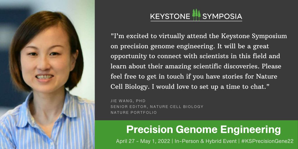 JieWangJW's tweet photo. I’m excited to virtually attend the Keystone Symposium @KeystoneSymp about genome engineering. Get in touch with me (jie.wang@nature.com) if you wish to discuss your research and potential publication at @NatureCellBio 
#KSPrecisionGene22 
#CRISPR 

https://t.co/x4ZMLrKNHL https://t.co/Qvp1F939p6