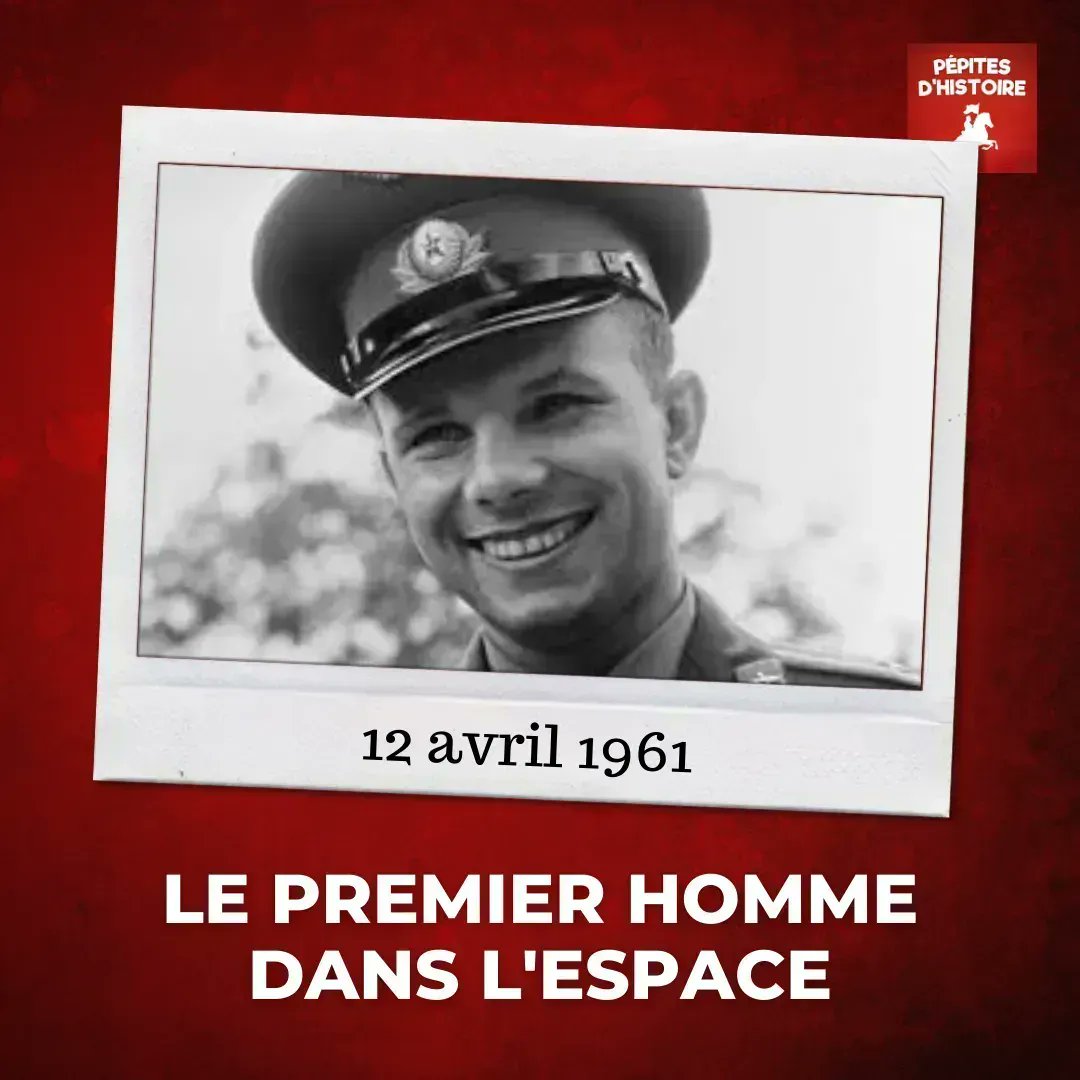 Le 12 avril 1961, lors de la mission Vostok 1, le cosmonaute soviétique Youri Gagarine devient le premier homme à être allé dans l’espace (et à en être revenu vivant) ! 🚀 #Histoire #ConquêteSpatiale #Date #Anniversaire