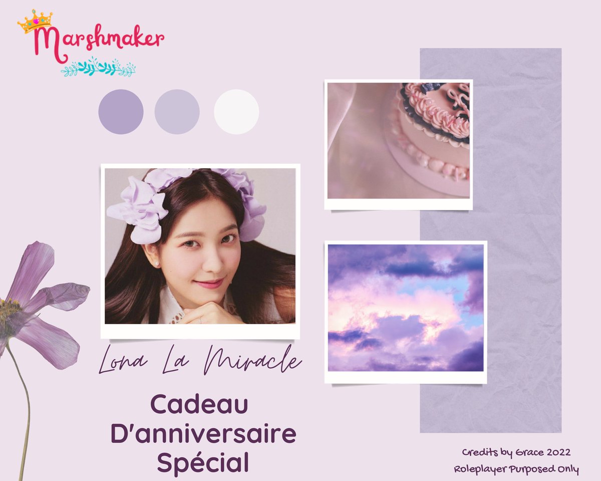 ㅤ
Lona La Miracle : one and only lovely purple as she is the beautiful muse, special for Lona Sanjaya's Birthday by Marshmaker — available on 12 April 2O22.

ㅤ