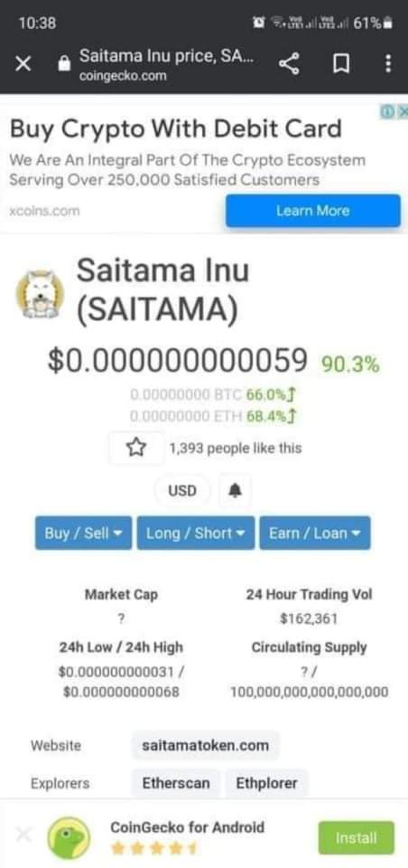 Last year June I invested $36 buy 1trillion @InuSaitama token

On 12 Nov  my $36 investment worth $183000

I want to give away $10k to 10 Lucky followers  $1000 each

-follow&amp;retweet&amp;like this.

<a href="/Saitamaguru1/">Russell Armand</a> 
@ElonMansur 
<a href="/mannythehitman/">Mkay SaitaChain ⛓️</a> 
<a href="/MrsSaitama/">🇦🇪 Mrs. Dubai</a> pic.x.com/O8RX8J5Duo