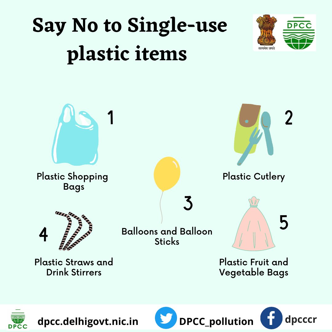 ✅Let us all take personal responsibility and try to avoid using single-use #plastic items as much as possible.
#SayNoToSUP #beatplasticpollution #plasticfree #Delhi #plasticpollution #Banplastics #GoGreen
<a href="/moefcc/">MoEF&CC</a> <a href="/CPCB_OFFICIAL/">Central Pollution Control Board</a> <a href="/DrGargava/">Dr. Prashant Gargava</a> <a href="/SwachhBharatGov/">Swachh Bharat Urban</a> <a href="/jayachandran_ks/">Jayachandran KS</a>