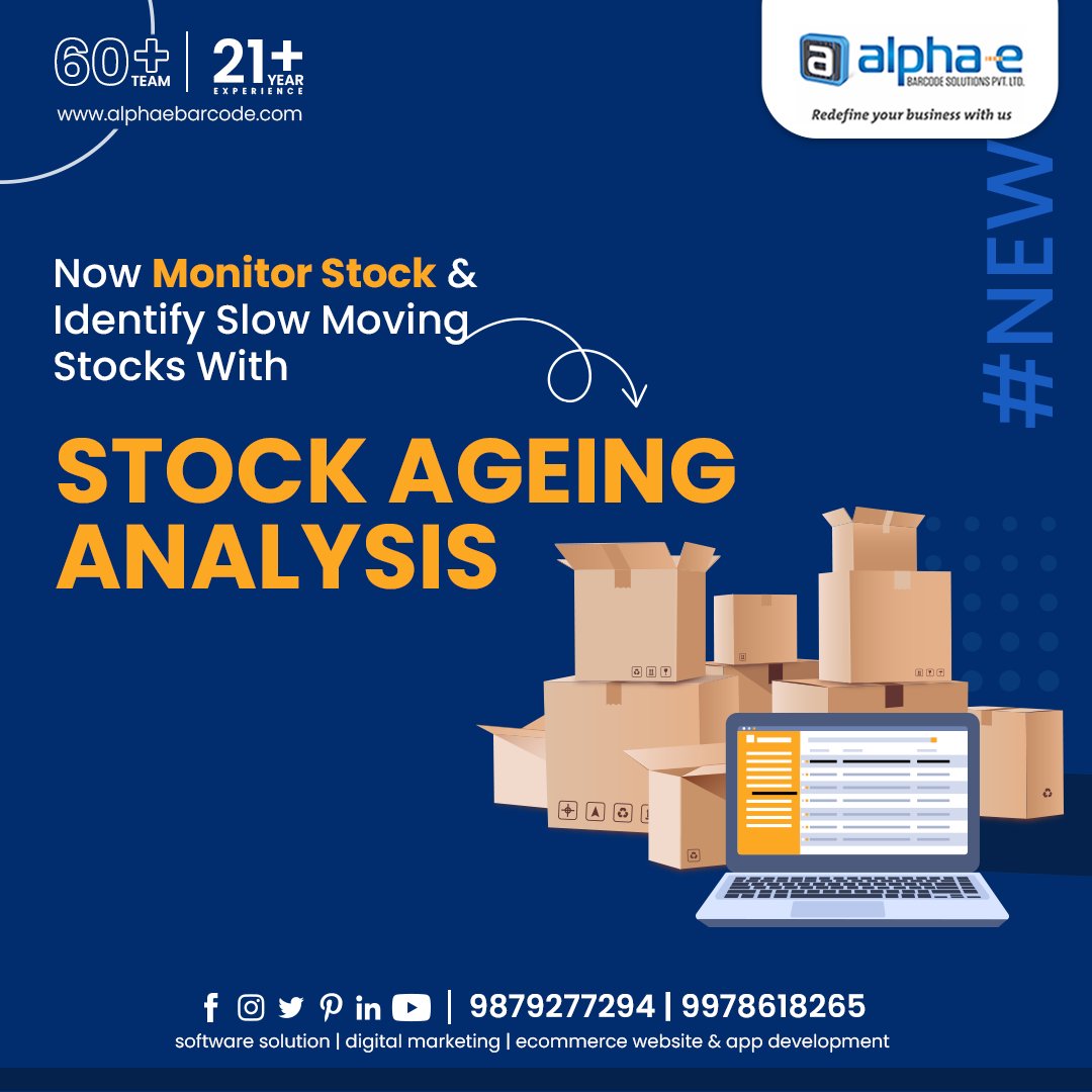 AlphaERPSol's tweet photo. Get Graphical insights brand wise, department wise, salesman wise & more.
Stock Ageing Analysis helps businesses to control inventory & quickly analyze the movement of each stock.
For Demo -9879277294 / 9978618265
Visit- https://t.co/omFwqj5HjE
#newways #stock #alphaebarcode https://t.co/AZvqlv138s