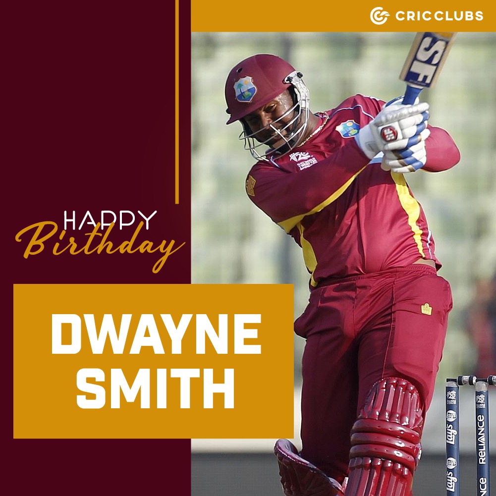 Here\s wishing the former West Indian all rounder \Dwayne Smith\ a very Happy Birthday 
