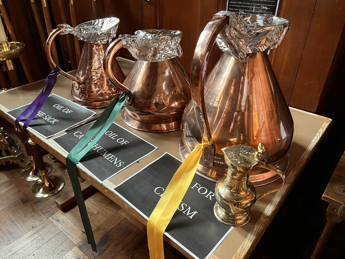 Today is the Mass of Chrism at 12 noon, at which all the priests renew their promises, the Bishop consecrates the Sacred Oil of Chrism.

The oil is infused with a special perfume (which we create ourselves here at the Cathedral), which gives off a strong fragrance.