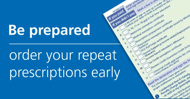 Easter bank holidays are days away, so it's important you order and collect your prescriptions to avoid running out of medicine ⤵️ 

📞 Speak to your GP practice
💻 Visit your practice website
📲 Use the NHS app

➡️ Learn more here: bit.ly/3KAvJTy