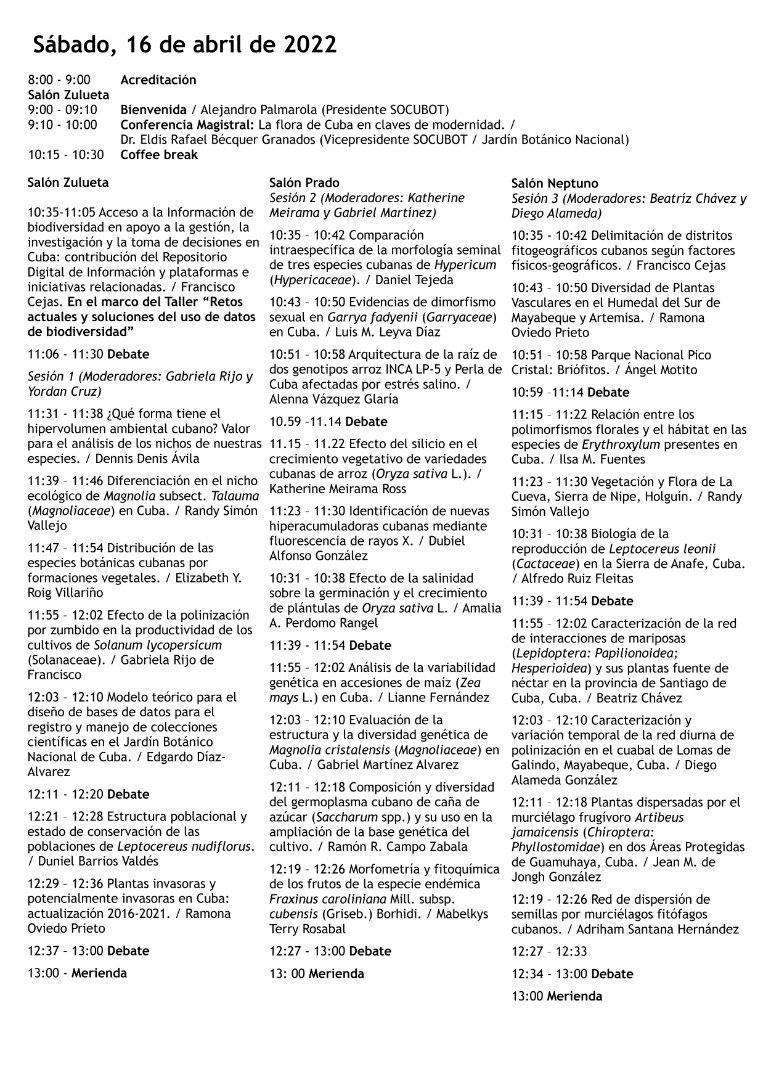 socubot1's tweet photo. Programa Científico del I Congreso Cubano de Botánica

#CongresoCubanoDeBotanica 
@socubot1 https://t.co/AhUIBYDb3h