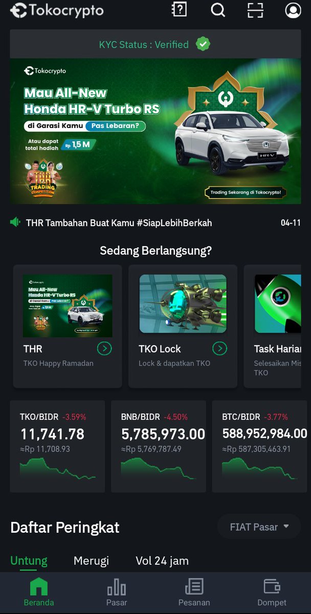 Bitcoinhunter5's tweet photo. Gasssss exchange Crypto bitcoin TokoCypto bagi bagi hadiah khusus bulan ramadhan yang jual beli TKO Token setiap hari Senin sampai Jumat minimal $50 
Khusus pengguna baru dpt 4 TKO Token
https://t.co/CTIQHRhIur

#tokocrypto Senin #CryptoNews #KembaliSilaturahmi #NFTGiveaway #ETH https://t.co/naKcDzCizI