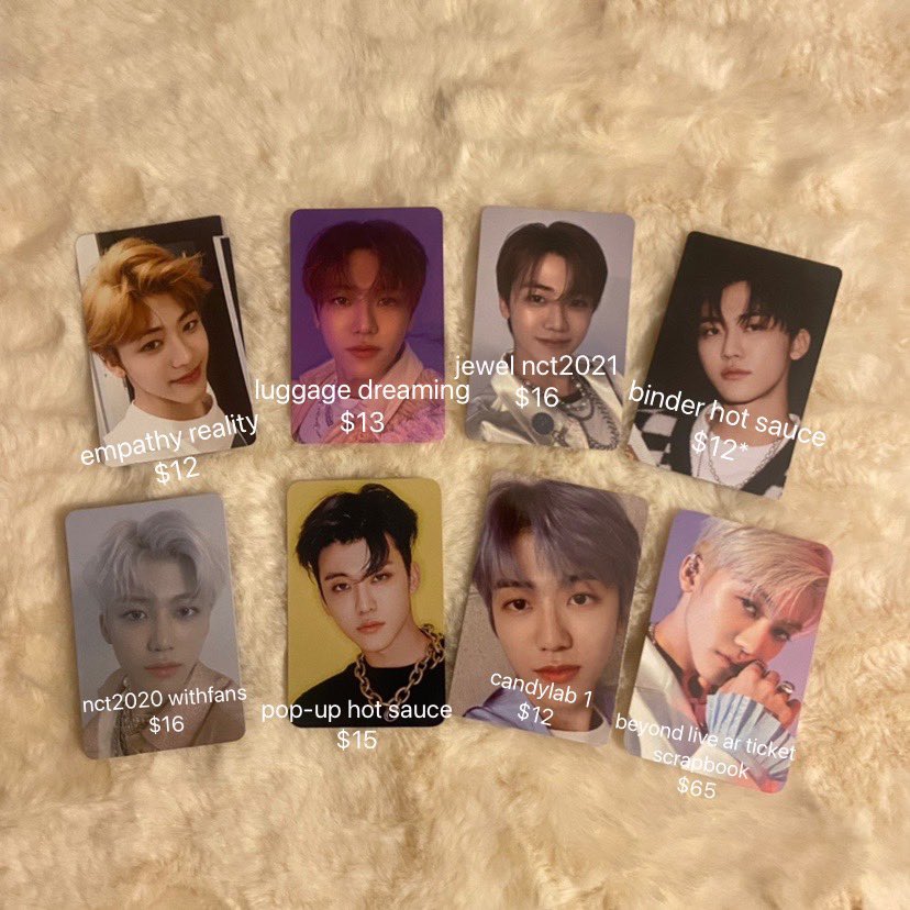 [ WTS ]
☀️ JAEMIN NCT PHOTOCARD 

✅✅✅✅
✅✅✅✅

* = DAMAGE

🚀 WW SHIPPING .
💌 DM IF YOU INTERESTED