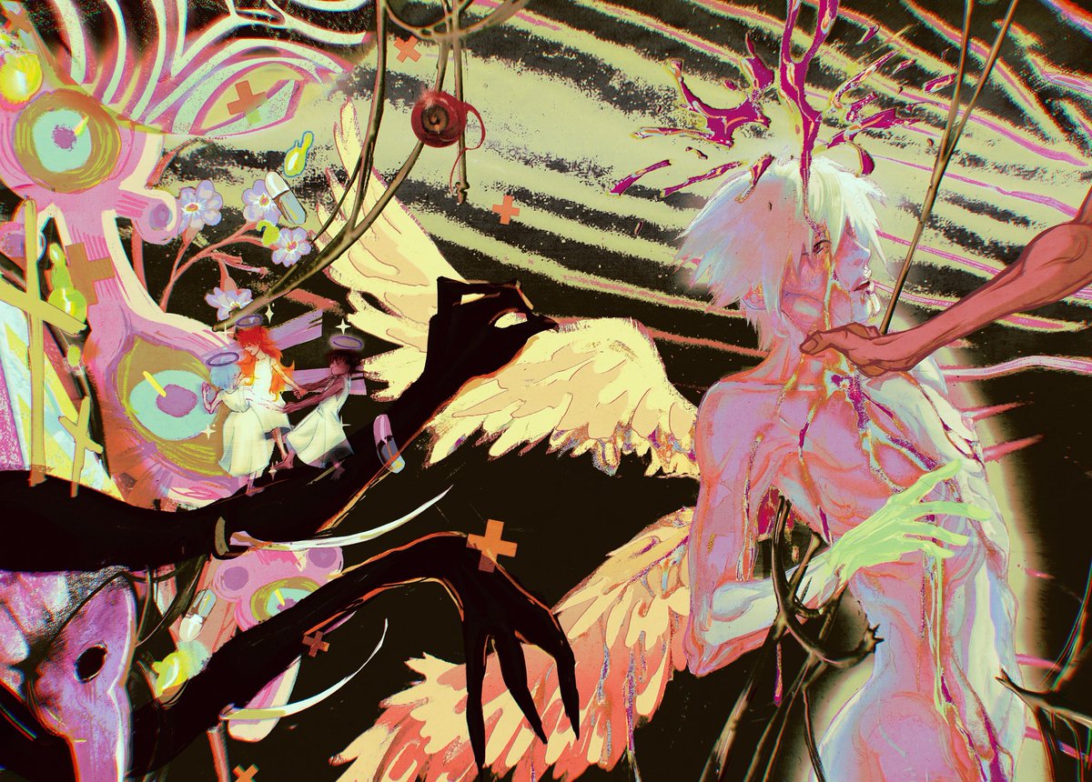 🌈✨🧠
Last year's book spread in zine

#evangelion #kawoshin #kaworu #nge #shinji #reiayanami #AsukaLangley