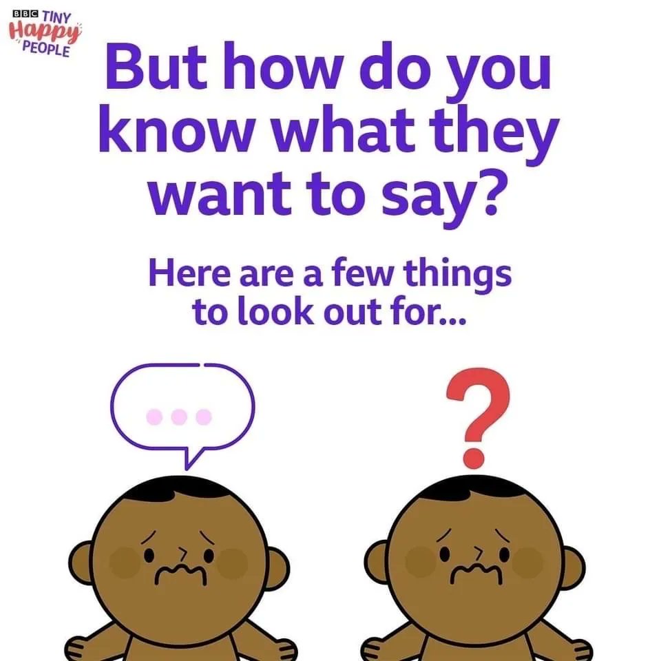 HS_Hillingdon's tweet photo. Great insight from @bbctinyhappypeople on how your baby is trying to communicate with you from the moment they are born 🥰 Swipe for some of the things they might be trying to tell you. 👇
#tinyhappypeople #babybodylanguage #tipsforparents https://t.co/87CsfmZt0U