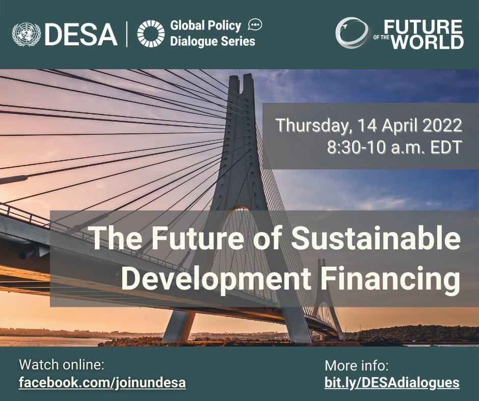 #COVID19 a exposé les inégalités et inversé le progrès des #SDGs. Comment les outils de fiancement peuvent aider?

Le 14 avril à 12.30 GMT 

Joignez le Global Policy Dialogue @UNDESA sur le Future du Financement du Dev. Durable.  

Register by 13 April  bit.ly/dialogue14april