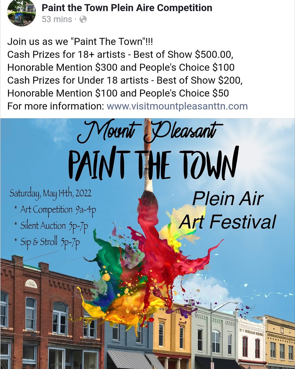 VisitTn's tweet image. Saturday May 14th 9am-4pm
5pm-7pm silent Auction/sip &amp;amp; stroll
#paintthemount #pleinairpainting #pleinairfestival #pleinair #nashbigbackyard #experiencetn #experiencemaury #shopthemount #themount