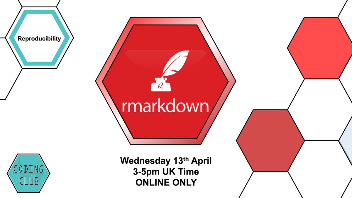 RMarkdown! Join us LIVE Wed 13th April 3-5pm UK Time on Zoom as we learn about #RMarkdown, its uses and how it can be used for reports and dissertations! Perfect for beginners and experienced #RStats users alike!