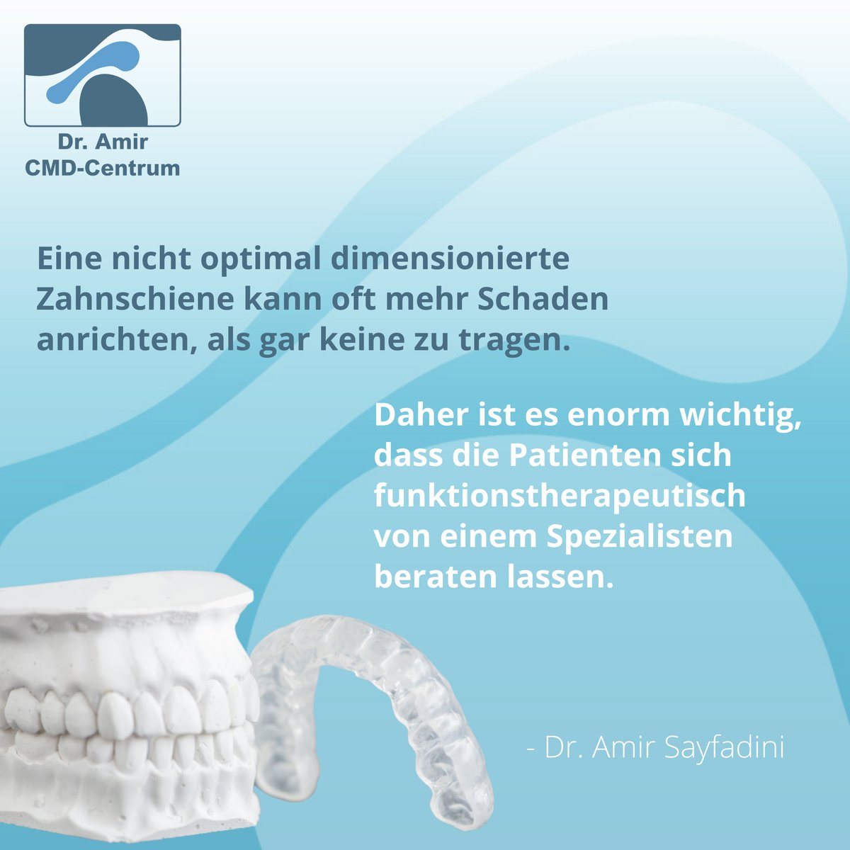 amir_cmd's tweet photo. Eine Zahnschiene muss immer perfekt angepasst sein👌 Sollte sie nicht richtig sitzen oder die Beschwerden nicht lindern, besteht die Gefahr, sogar mehr Schaden als Nutzen davonzutragen! Deshalb ist das Aufsuchen eines Spezialisten unbedingt ratsam.
#zahnschiene #cmd #kiefergelenk https://t.co/hLcM1hqIJE