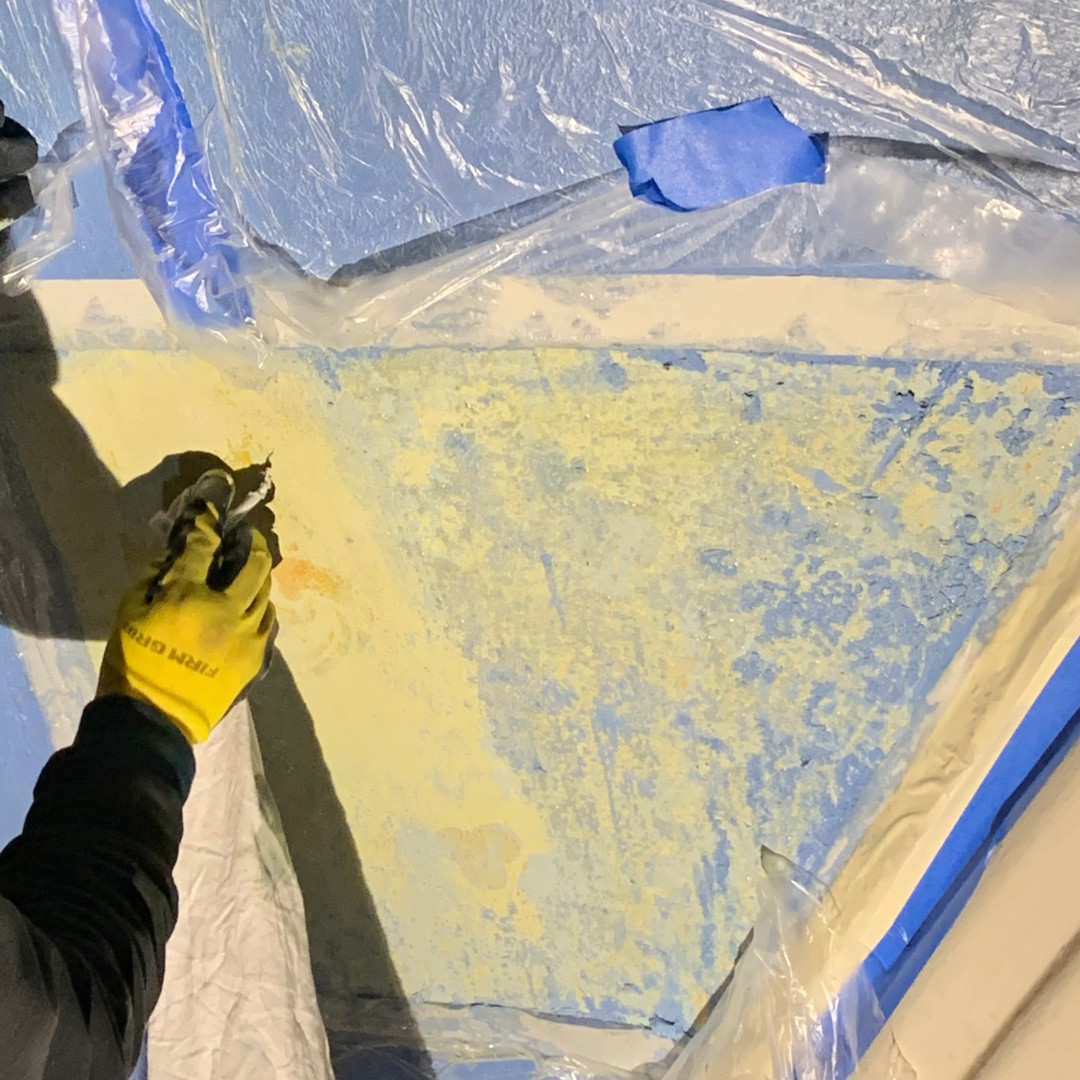 JohnCanningCo's tweet photo. #PaintExposure methods are used to help reveal previously painted over patterns and colors on walls, ceilings, or other artifacts. Attempting to open #Exposures are typically done using both chemical and mechanical means. #HistoricPaintInvestigations #Restoration #HistoricSpaces https://t.co/fLYXgAglDw