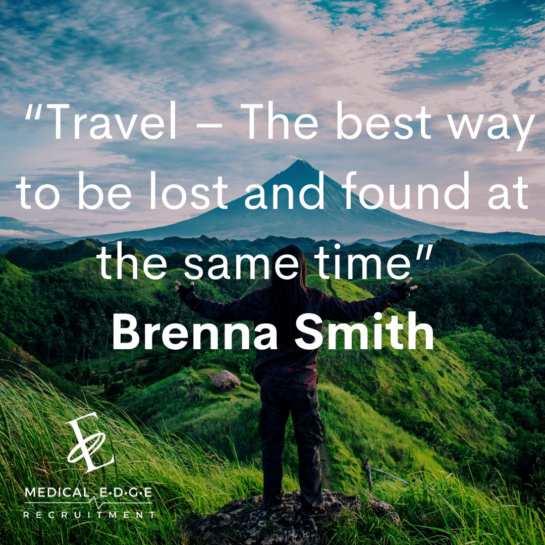 Medical_Edge's tweet photo. “Travel – The best way to be lost and found at the same time”
Brenna Smith
#MedicalEdge #FindyourEDGE #connectedincaring #AdventureAwaits #TravelTuesday #RNjobs #Healthcareworkers #TravelwithMER https://t.co/kqeSSycZO9