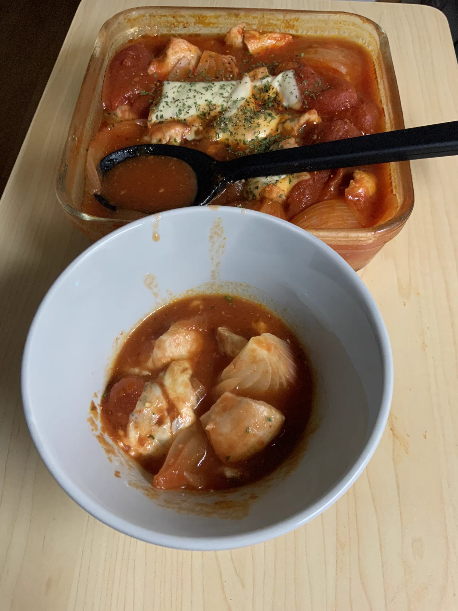 悲劇のトマト缶は買い置きの違うやつ使いましたw
缶切り入手して未来の自分に期待しよw  