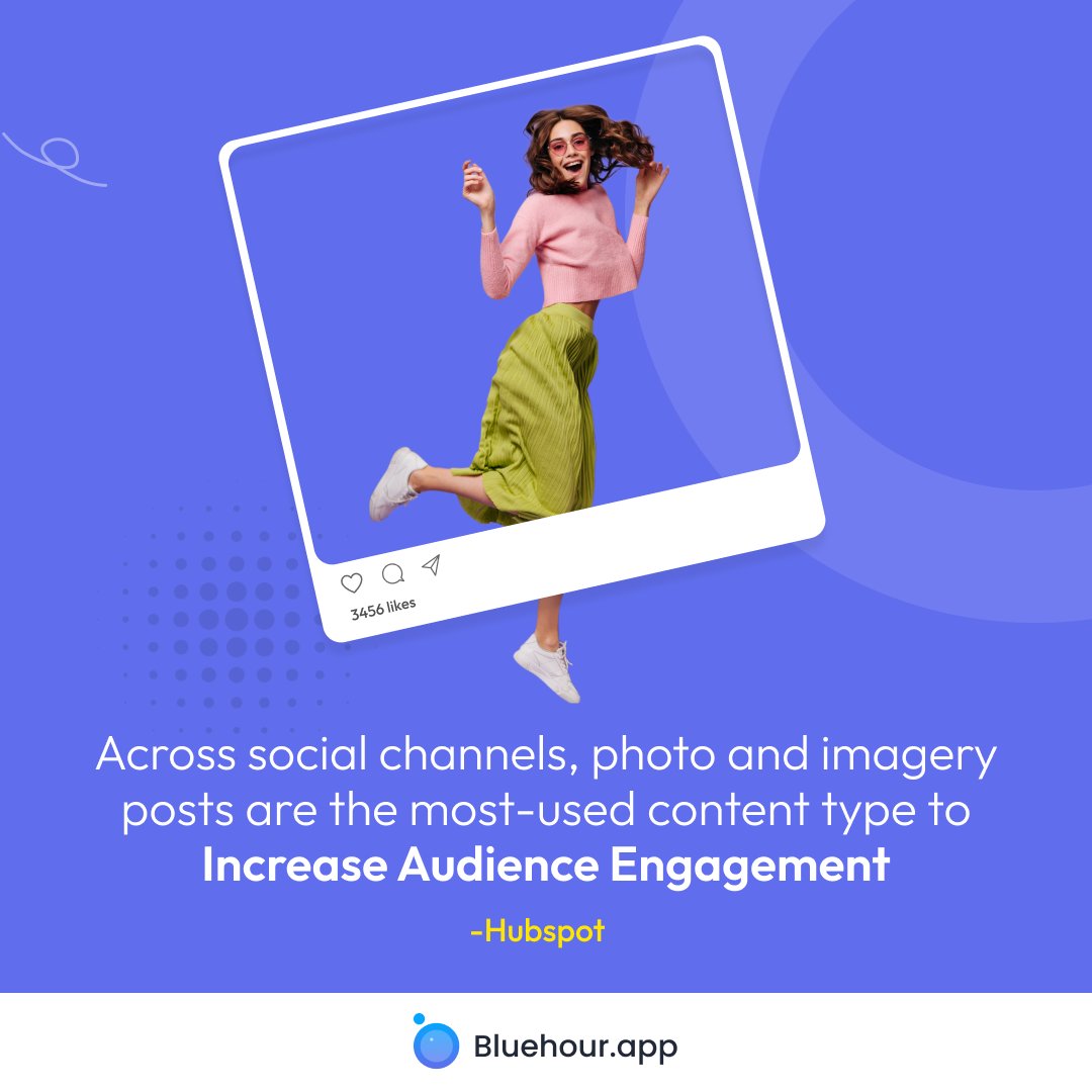 AppBluehour's tweet photo. Did you know?
Across social channels, photo and imagery posts are the most-used content type to Increase Audience Engagement
Make sure to take the photos of your products seriously to highlight your products well
Visit: https://t.co/v5NUiyQd34

#shopifystore #photography https://t.co/0zAJpxtuFC