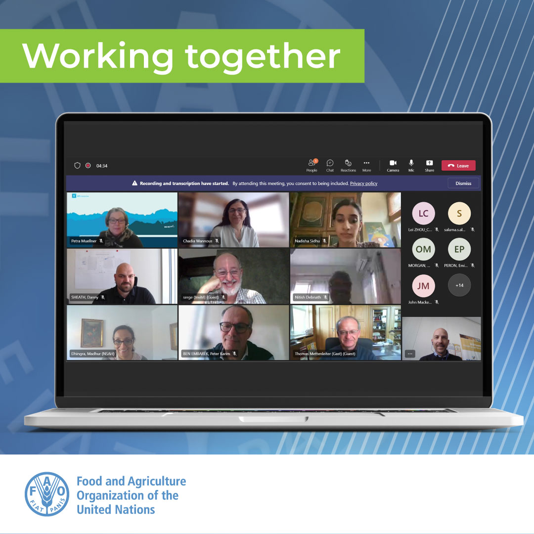 FAOLivestock's tweet photo. The One Health Intelligence Scoping team (#OHISS) met with the #OneHealth High Level Expert Panel (#OHHLEP) to discuss opportunities for harmonizing information systems of the Quadripartite (FAO-OIE-UNEP-WHO) for the health of 🌍🌽🐔🐐🧑🤝🧑👭
👉 https://t.co/UQl7MOUQ2J https://t.co/AXsKBsTE6p