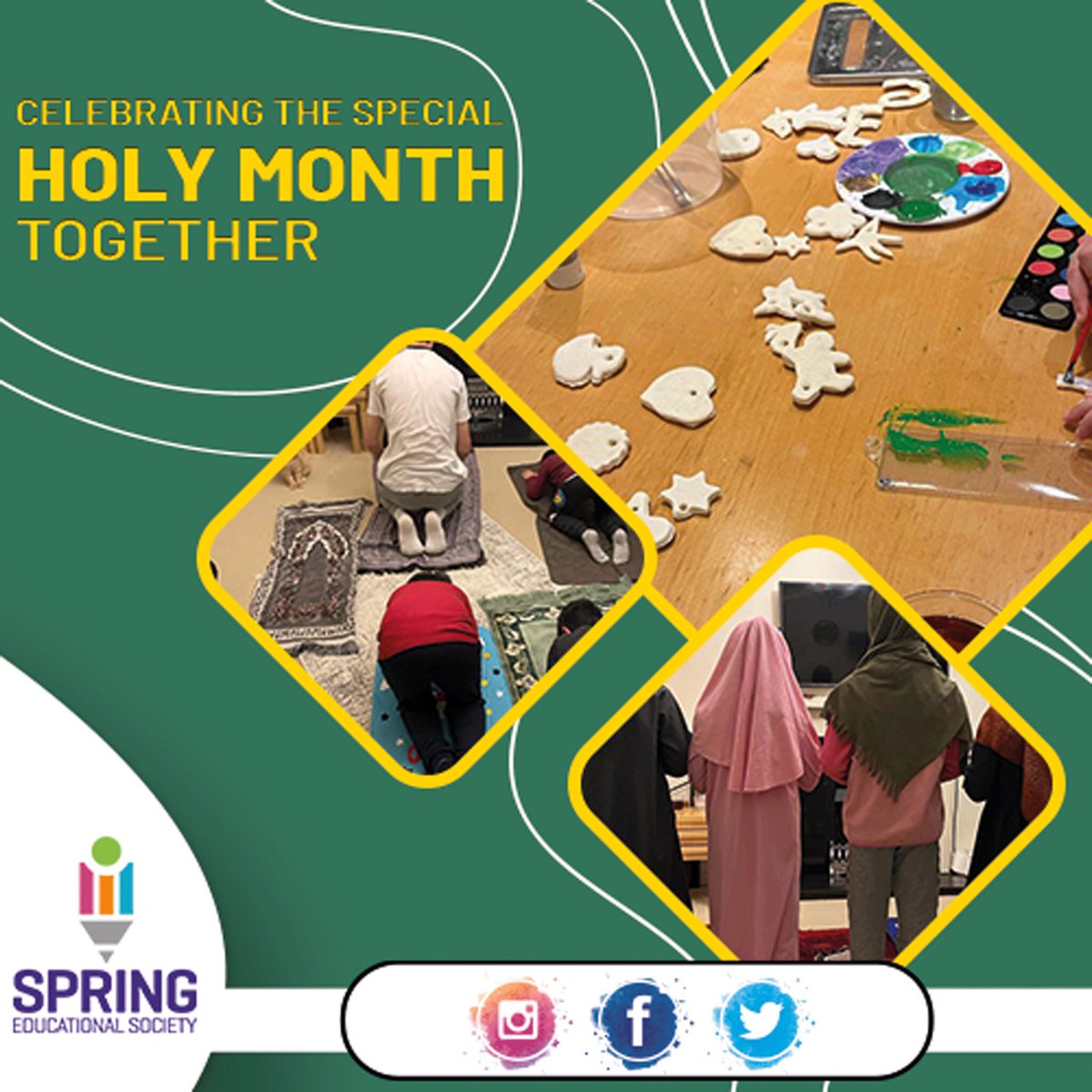 SpringESociety's tweet image. We had a great time celebrating Holy Night with our precious first-year students. They prayed together at their teachers&apos; house and also made ornaments special for Holy Ramadan. After eating together, they prayed as a group and said salawat (prayer). #ramadan #education #children
