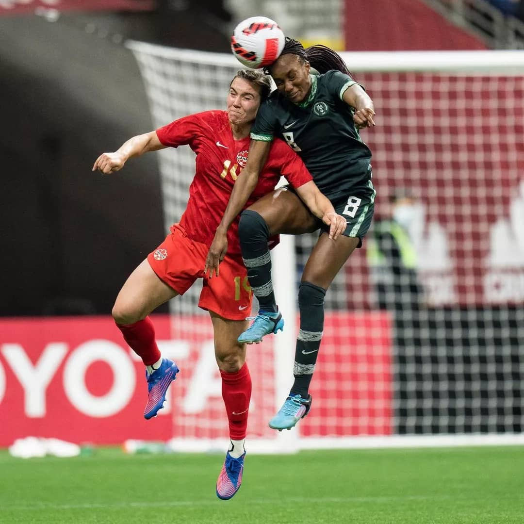 PanAfricaFooty's tweet photo. The Super Falcons of Nigeria 🇳🇬 were held to a 2-2 draw against the current women's football Olympics champions, the Canadian 🇨🇦 women national team at the Starlight Stadium in Langford in the early hours of today.
#CANWNT #Champions #SoarSuperFalcons #CANNGA #women #football https://t.co/WVav3Xtc3h
