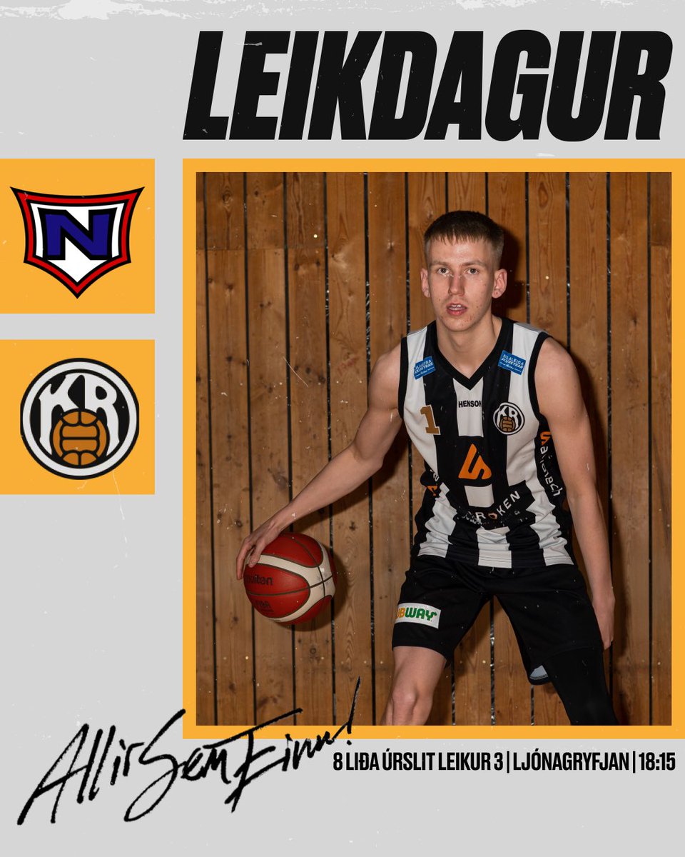 Leikdagur í Ljónagryfjunni í kvöld! Nú er að duga eða drepast! 

Leikurinn hefst 18:15 &amp; verður heitt á grillinu bæði í Gryfjunni sem og hjá félögum okkar á Smass í Njarðvík🏀 Við hvetjum ykkur til þess að mæta snemma! Fyllum stúkuna! 

Áfram KR! #öllsemeitt #karfan