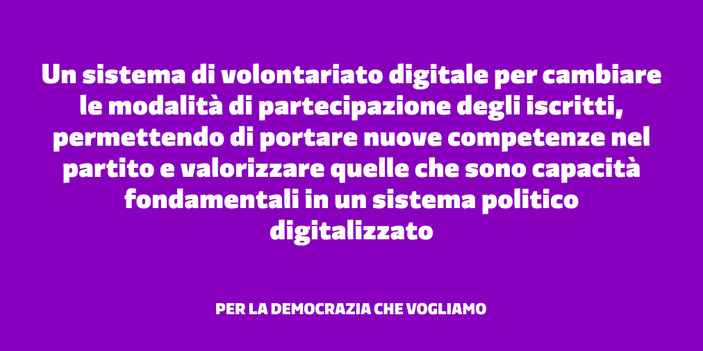 agora_dem's tweet photo. Dall'agorà "#digitale, dentro e fuori" 3 proposte per un @pdnetwork che valorizzi gruppi di #volontari con competenze digitali, individui nuove modalità di #partecipazione per gli iscritti e #software semplici a disposizione di #circolipd e federazioni👉 https://t.co/0XTx7ljI76 https://t.co/qBV5WHWksi