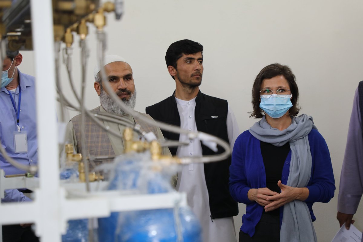 CordaidAF's tweet photo. We had the honour to host @HNeumannMEP, Member of the European Parliament, and colleagues from the @EUinAfghanistan, for a site visit to Sheikh Zayed Hospital in Kabul. With #EU support, Cordaid has installed an oxygen production plant to improve the #COVID19 ICU response. https://t.co/v6utCgeTl4