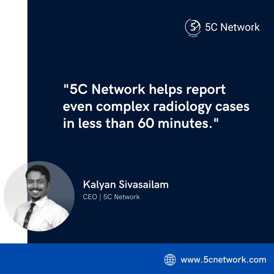 5C Network helps report
even complex radiology cases
in less than 60 minutes.
#dititalradiology #5cnetwork #digitalindia #healthcare #tata1mg #healthcareindia