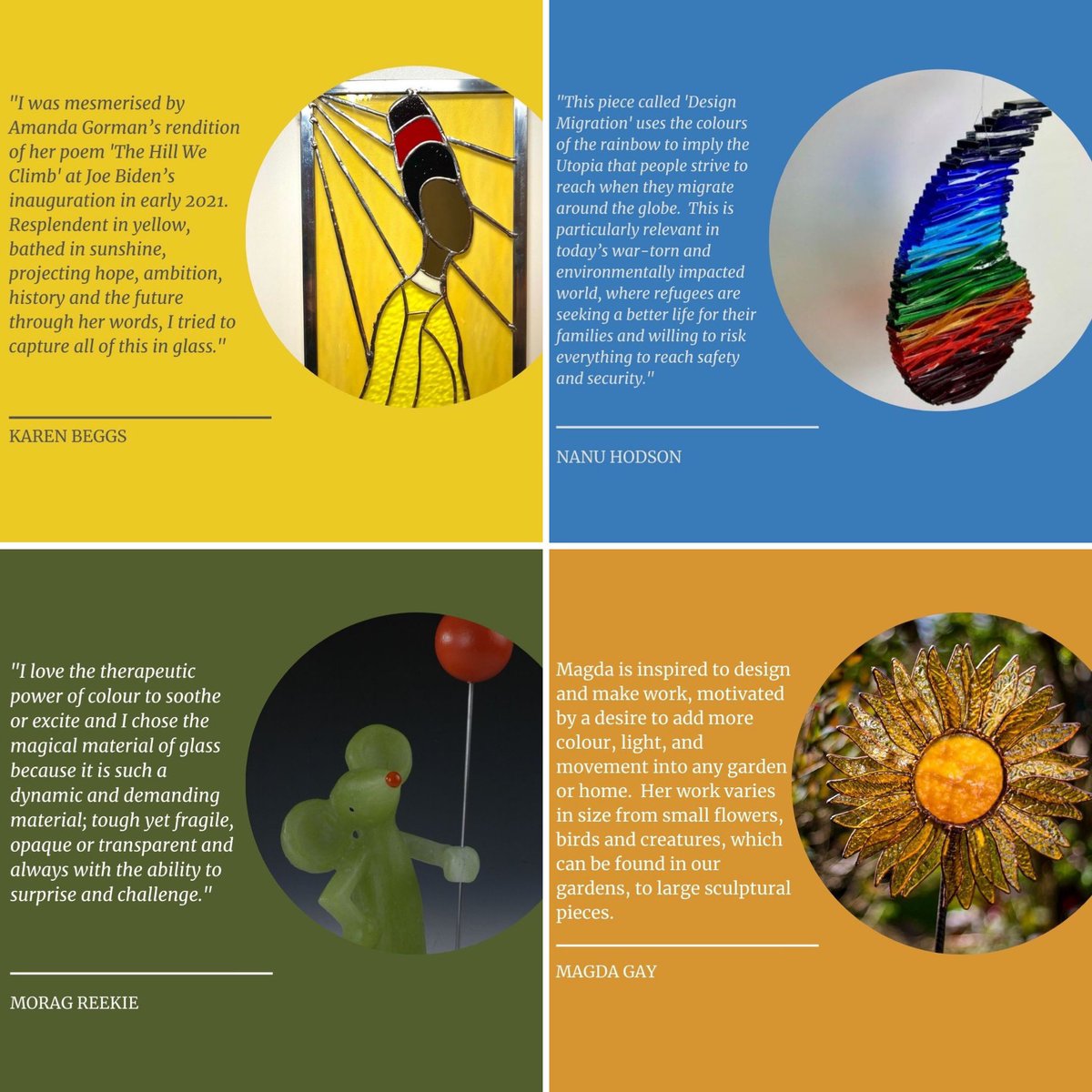 CraftLeeds's tweet image. Our collaborative showcase with @CGSUK #thejoyofglass starts 23rd April. This 2 part show is a curation of 25 #glassmakers in total; today we share with you the 13 amazing #glassartists from Part I. To find out more visit bit.ly/3IhYyCh #whatson #leeds #yorkshire #glass