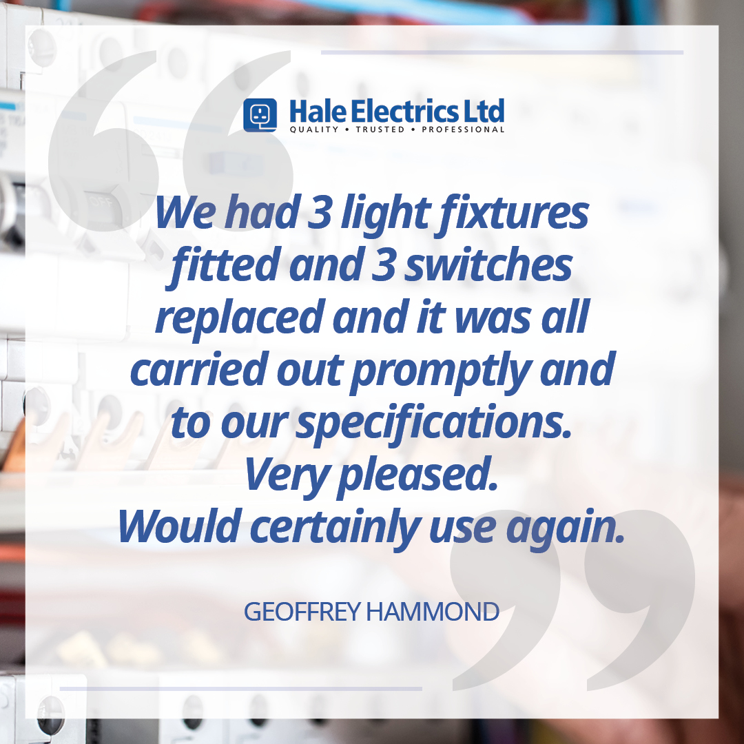 Hale_Electrics's tweet photo. We'd like to thank Geoffrey for taking the time to leave this review for us. 🙏 As a local business, word of mouth advertising is so very important and it's feedback like this that really does make a big difference! 🌟

#HaleElectrics #Electrician #Orpington #Bromley #Kent #S ... https://t.co/fgg6JG0DDb