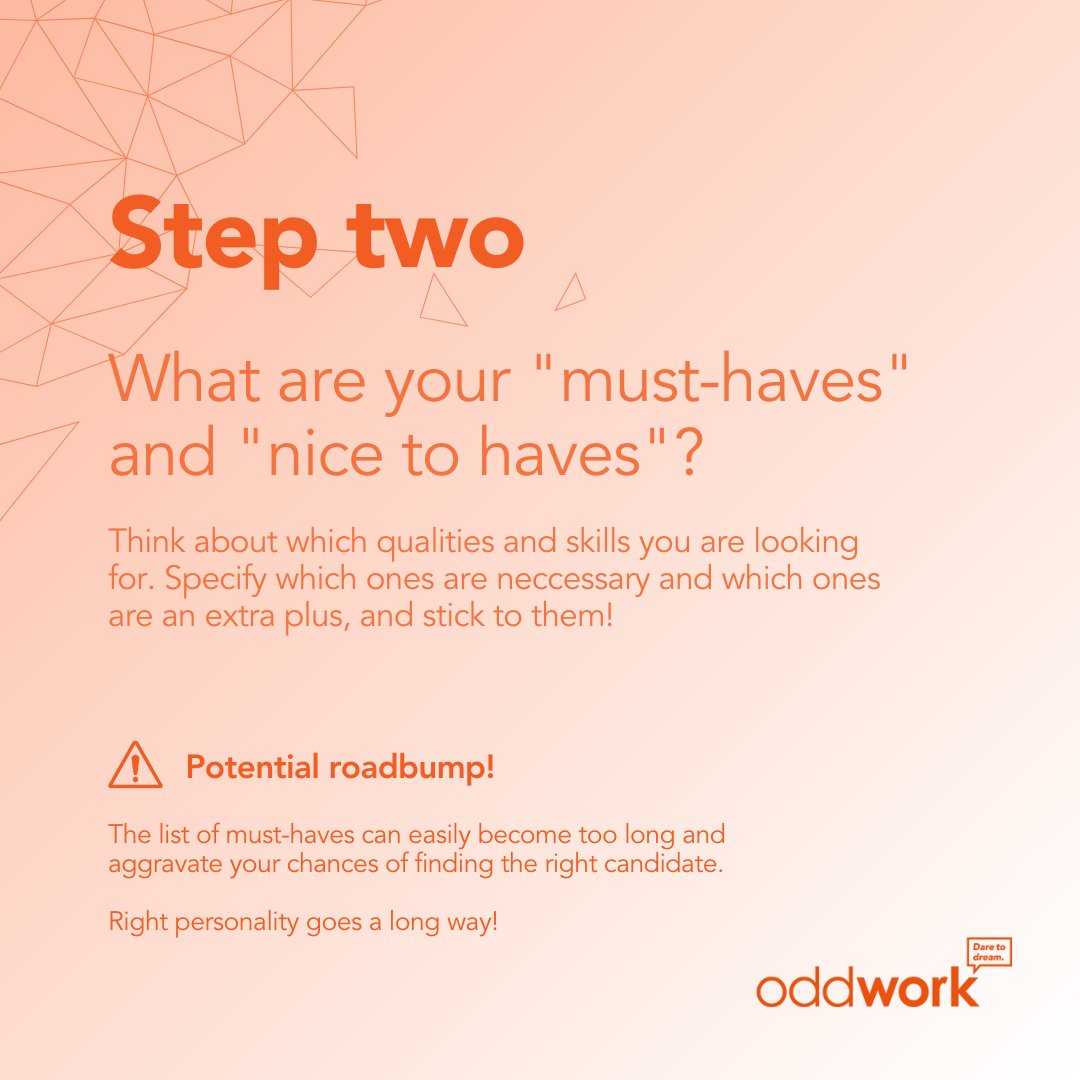 oddwork_'s tweet photo. Level up your recruiting process and build the perfect profile requirements! 🌟

Don’t know where to start? No worries, we made this walkthrough ⁠so that you know what to do and what not to do during the process. 👏

#recruitment #recruiting #employerbranding #oddwork https://t.co/5ymNpI40MF
