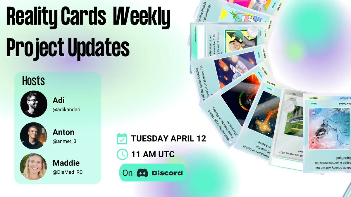 RealityCards's tweet photo. Secret artists, Easter contests...what else? All the news will be revealed in just a couple of hours! Jump into our Discord server 🦘

#nftcollector #nftcommunity #RealityCards #ProjectUpdates #Easter #Easter2022 https://t.co/SR0TFvGadr