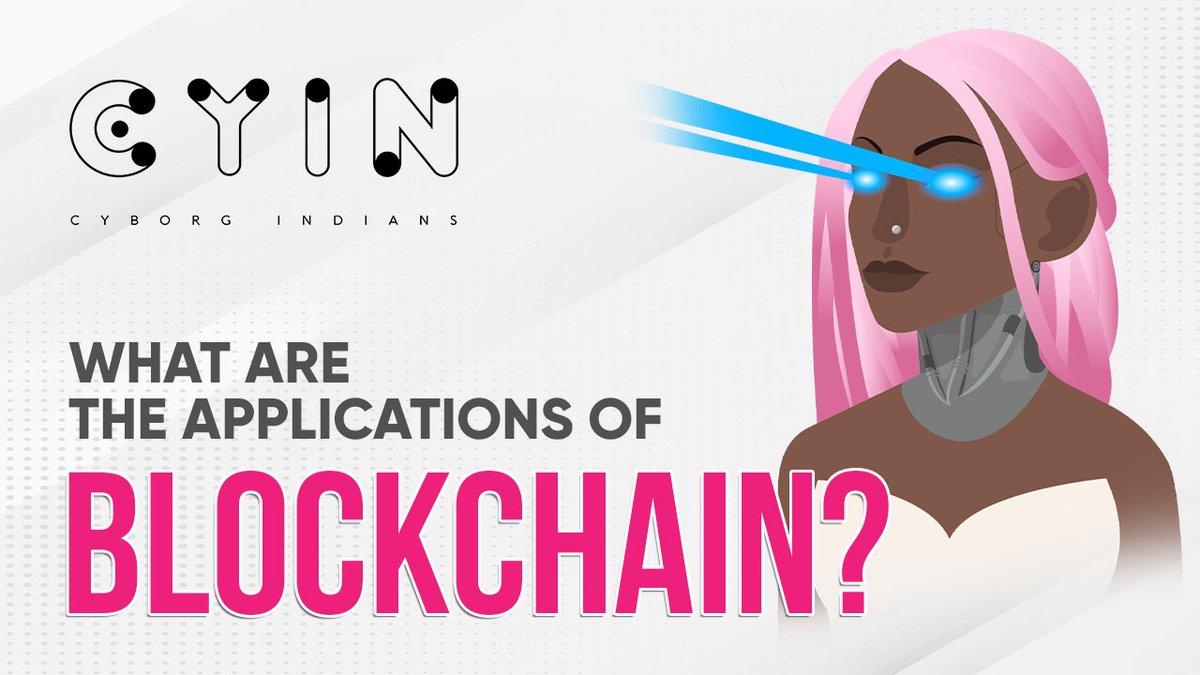 CyborgIndians's tweet photo. PART 1/2
While the idea works extremely well for Bitcoin and other cryptocurrencies, there are loads of other useful applications of blockchain technology. Here are few of them
#CYINEducation #CYIN #NFT #CyborgindiansNFT #cyborgindians #btc https://t.co/y9BkV5tN64