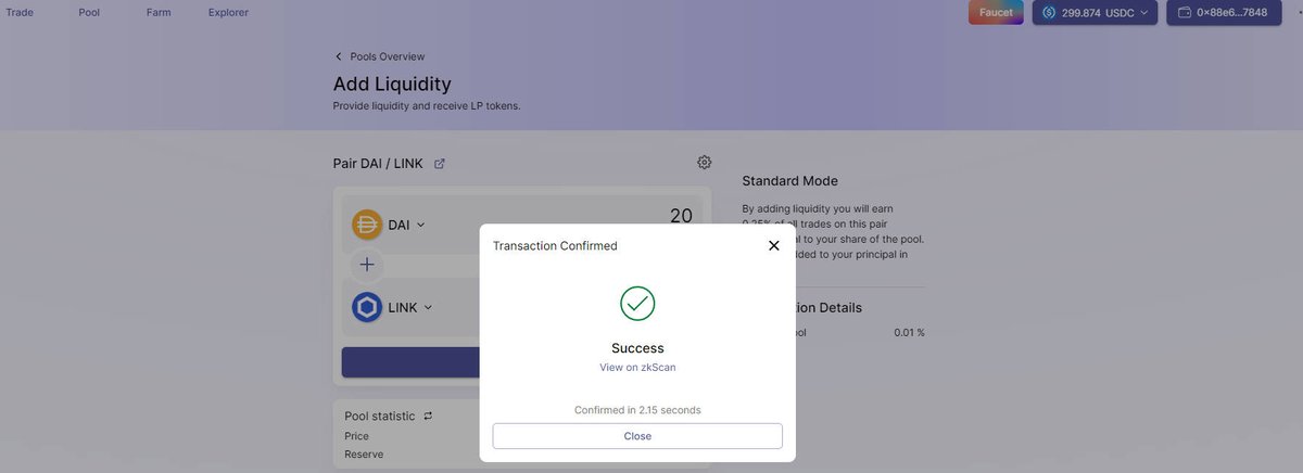 YangQingxi's tweet photo. The transaction is fast, the experience is very good, the handling fee is very low, very good project
@syncswap
#L222 #zkSync #Layer2 #ZKRollup #testnet #Ethereum #DeFi https://t.co/WYgqXVa1RS
