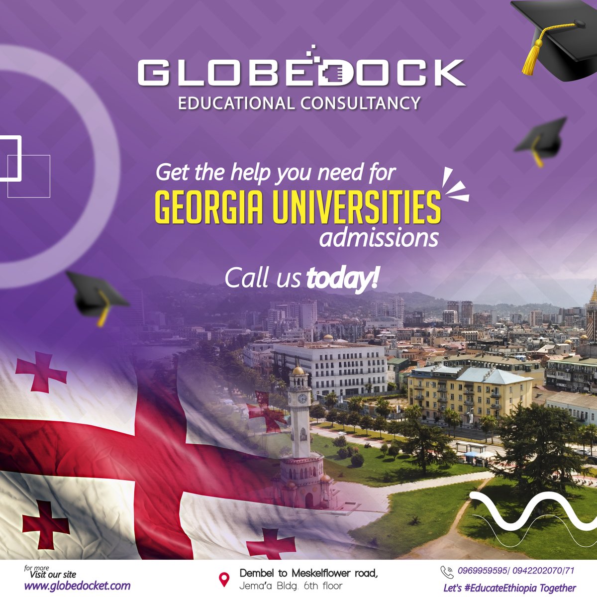 globedock's tweet photo. 🔴⚪️ Georgia offers a fascinating glimpse of the past, present and future for International students. 
🧐Do you want to know about the tuition fees and living costs? 
👉Please visit our office today! https://t.co/me7AxaIAvu