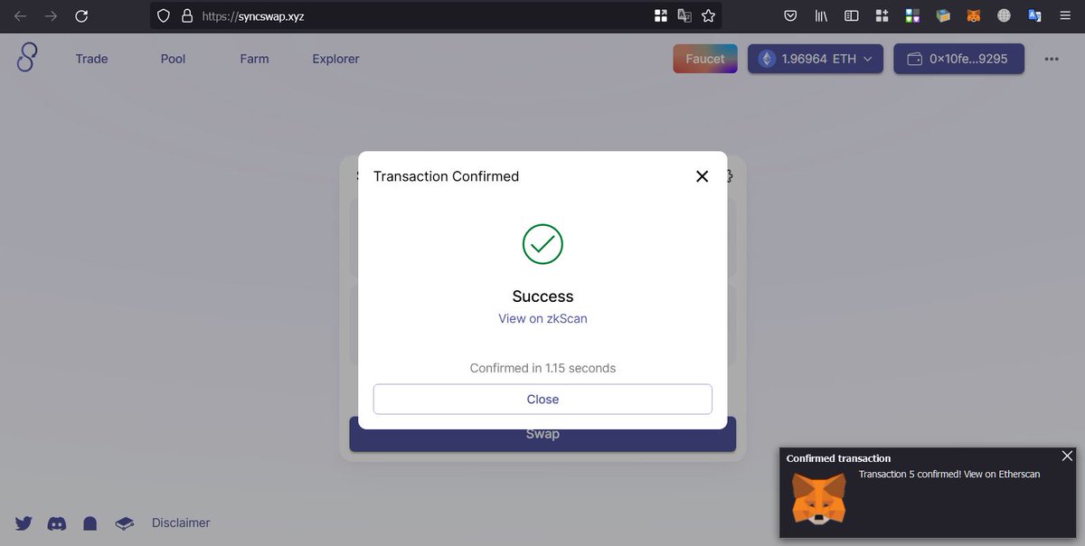 discord.com/invite/6zy2c9Y…

A great project with a promising future! Come in so you don't catch FOMO later =)
Personally, I'm already here!

#L222 #zkSync #Layer2 #ZKRollup