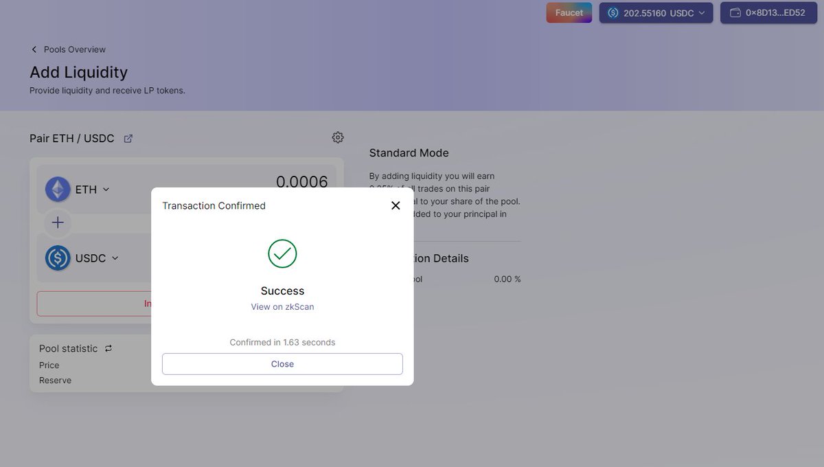 Char_1les's tweet photo. @syncswap
The test went well!
Looking forward to the future development of the test network! 
Official Discord to participate: https://t.co/1Ae70xFaO4
# L222 #zkSync # Layer2 #ZKRollup #testnet #Ethereum #DeFi https://t.co/SU4QZOSVkz