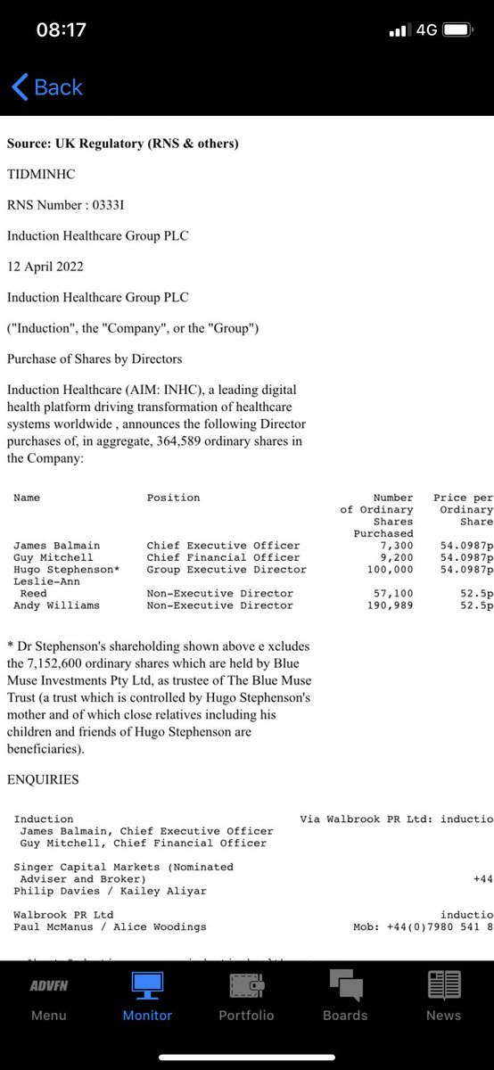 patviera's tweet image. Sometimes there’s no need to even look at what the company does 😂😂😂 Good chance these directors make decent money here after a big share price fall and yesterday’s news #INHC
