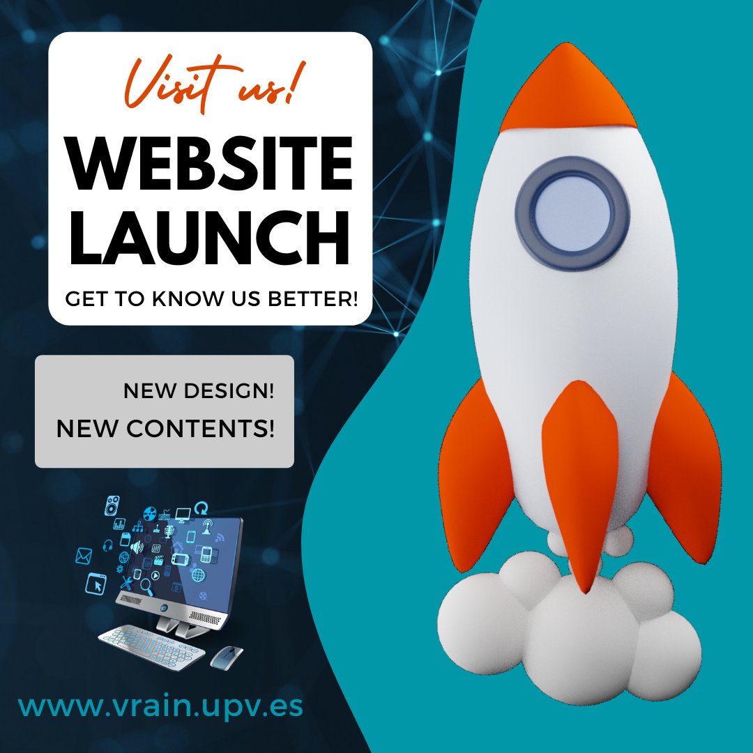 VRAIN_upv's tweet photo. New website Launch! With a new design and contents to know us better. Give us your feedback, we will lovely appreciate it!

https://t.co/zhq4ptR0kS

#VRAIN, the new #future of #AI! Join us!

Other media 🤖👇🏻

Instagram: vrain_upv
Facebook: Institut VRAIN
LinkedIn: Institute VRAIN https://t.co/Cyd6EpNG2U