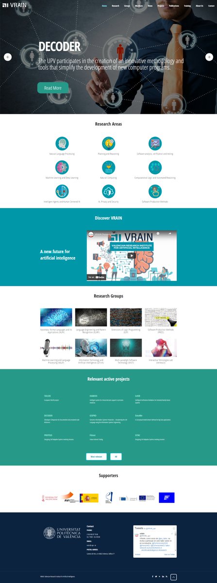 VRAIN_upv's tweet photo. New website Launch! With a new design and contents to know us better. Give us your feedback, we will lovely appreciate it!

https://t.co/zhq4ptR0kS

#VRAIN, the new #future of #AI! Join us!

Other media 🤖👇🏻

Instagram: vrain_upv
Facebook: Institut VRAIN
LinkedIn: Institute VRAIN https://t.co/Cyd6EpNG2U