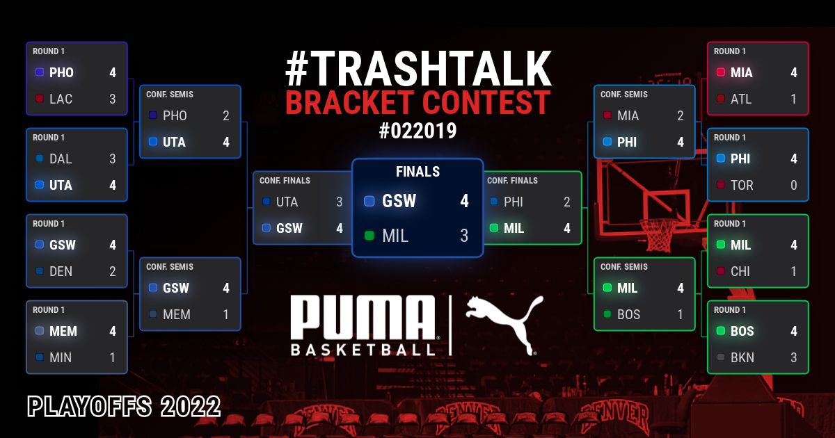 Le voici le voilà, le plus beau bracket des Playoffs 2022 ! 100% (point du tout) objectif pour supporter les <a href="/warriors/">Golden State Warriors</a> &amp; <a href="/StephenCurry30/">Stephen Curry</a> 🏀
A votre tour !👇👇 #TrashTalkBracketContest bracket2022.trashtalk.co/022019