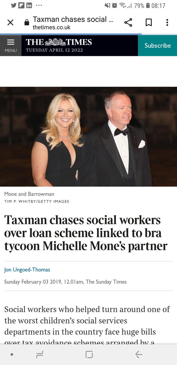 NotRichYoungFa1's tweet photo. @David__Osland As Michelle Mone profits from PPE scandal,  her husband Doug Barrowman profits off unsuspecting #NHS #nurses , social workers &amp; more facing #LoanCharge. https://t.co/8P2YlARmad